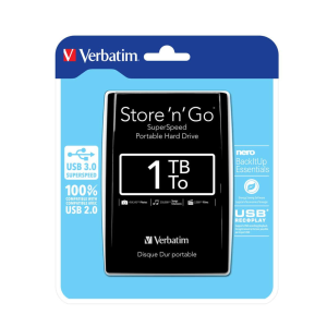 EXTERNAL HARDDRIVE  1TB 2.5 USB3 VERTBATIM