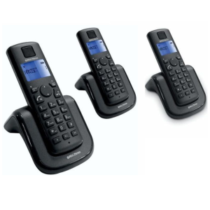 BELL CORDLESS TELEPHONE TRIPLE PACK BLACK